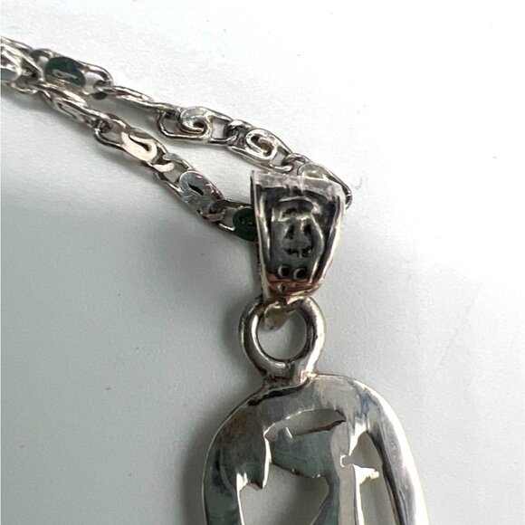 Vtg Egyptian Cartouche Pendant 18" Necklace Hieroglyph “Janet” Name Silver-Tone - Picture 9 of 12